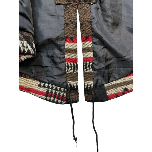 Mossimo Supply Co. Womens Tribal Aztec Pattern Hooded Coat S/P Black Red - Picture 12 of 16